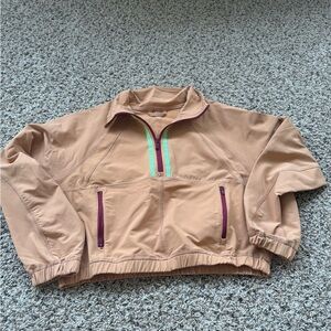 FP Movement by Free People Tan and red Quarter Zip